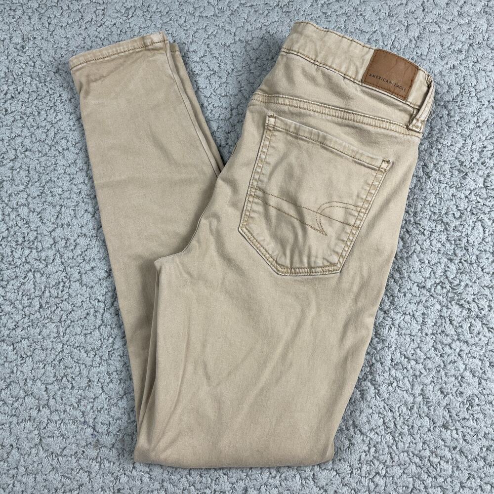 American Eagle Hi-Rise Jegging Jeans Womens Size 8 Short Skinny Khaki Brown